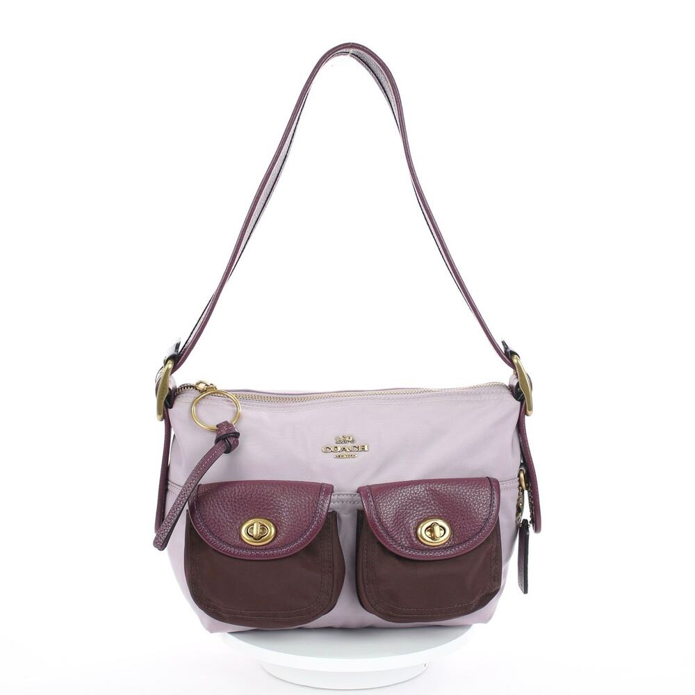 Coach Colorblock Nylon Cargo Lilac Shoulder Bag